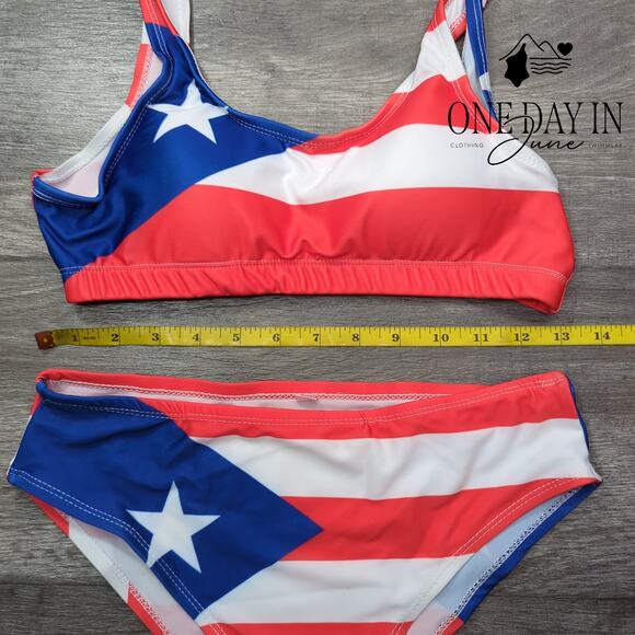 Adisputent Puerto Rico Crop Bikini Swimsuit Size S - Picture 4 of 6
